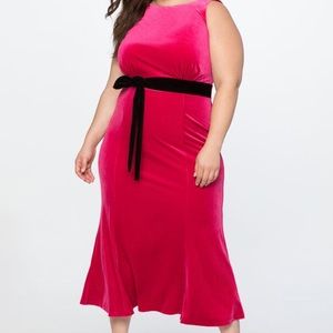 Eloquii Velvet Trumpet dress with sash